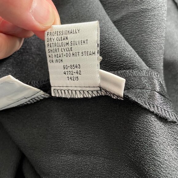 Vintage Together Black Satin Sequined Floral Embroidered Dress Women's Size 6 - Picture 7 of 9